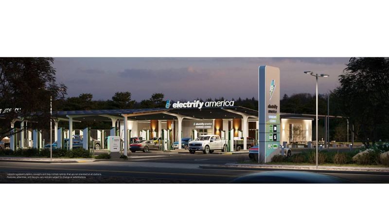 Electrify America charging station images courtesy of Electrify America.