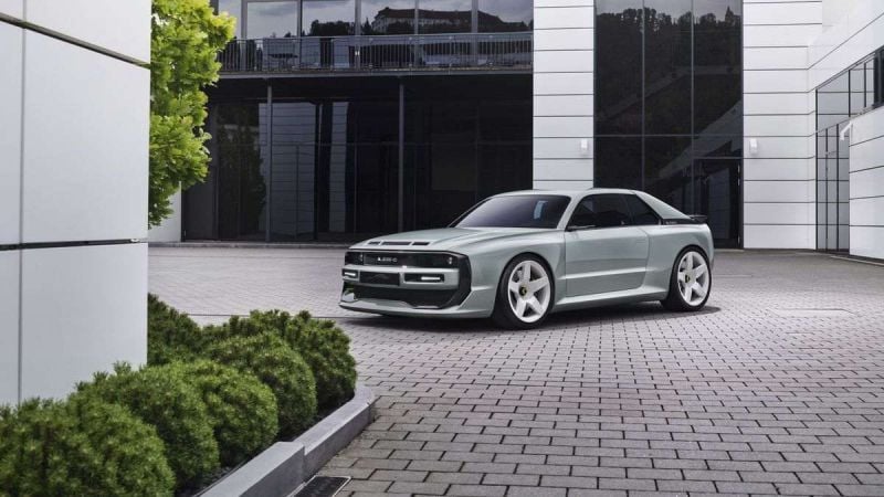 Image showing a silver ELegend EL1 parked in a courtyard.