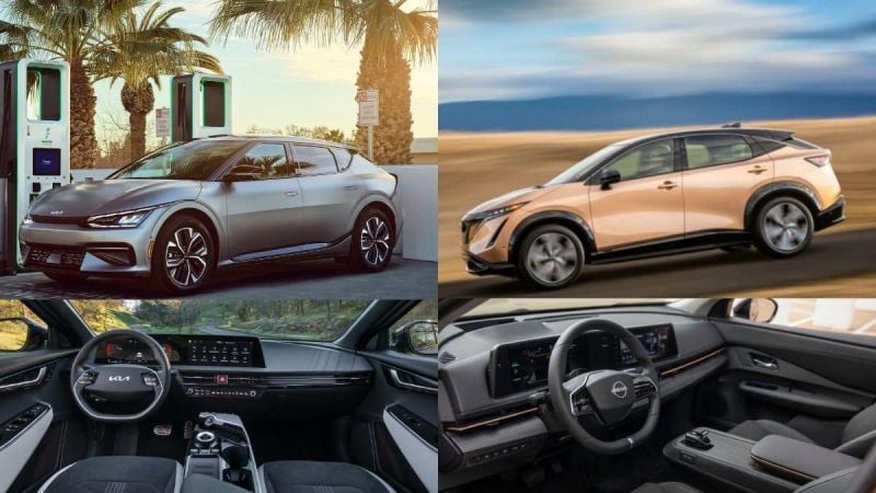Kia EV6 and Nissan Ariya side by side