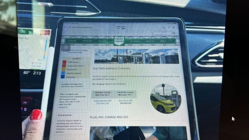 Screenshot of EV Charging Website