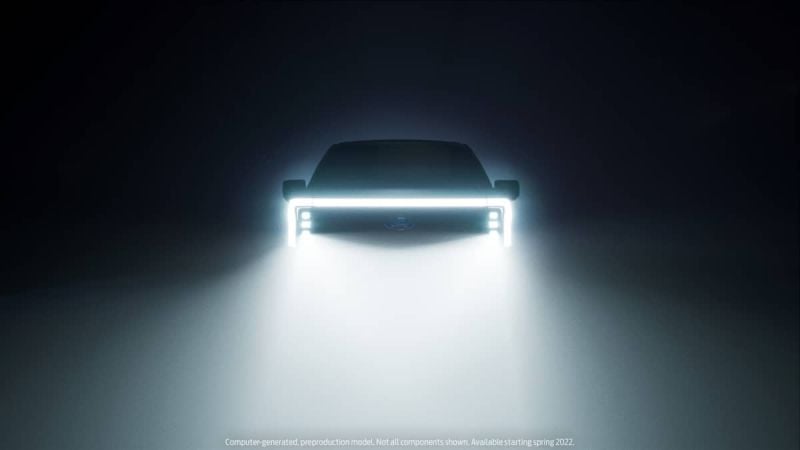 F-150 Lightning headlights dark shot