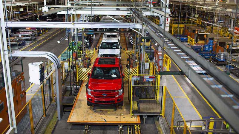 Ford Assembly Plant with Safety Precautions