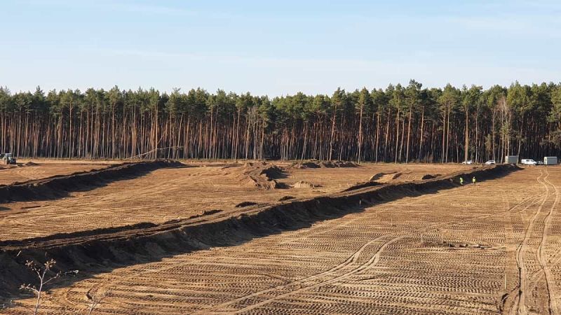 Giga Berlin Construction by Tesla in Grunheide