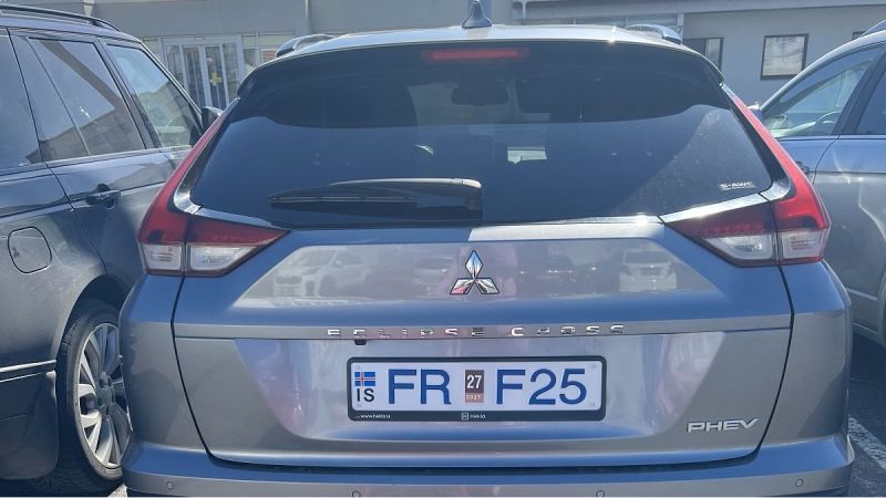 Image shows an Icelandic Mitsubishi Eclipse Cross Plug-in Hybrid-Electric vehicle 