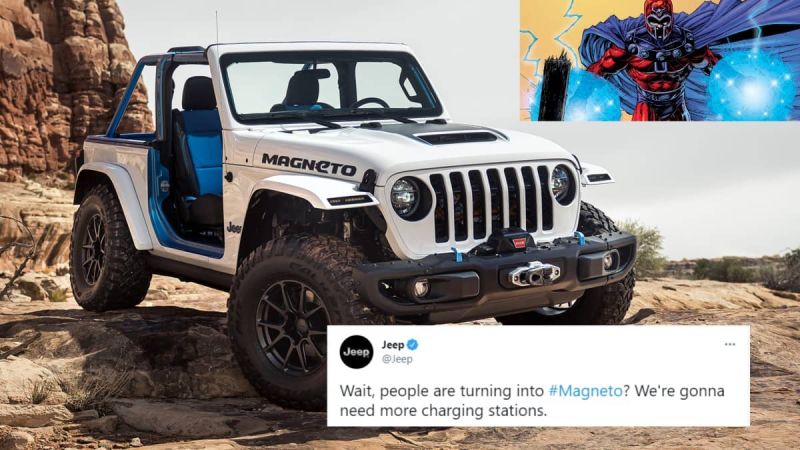 Marvel's Magneto is a well known mutant from The X-Men. The Jeep Magneto is an Awesome EV