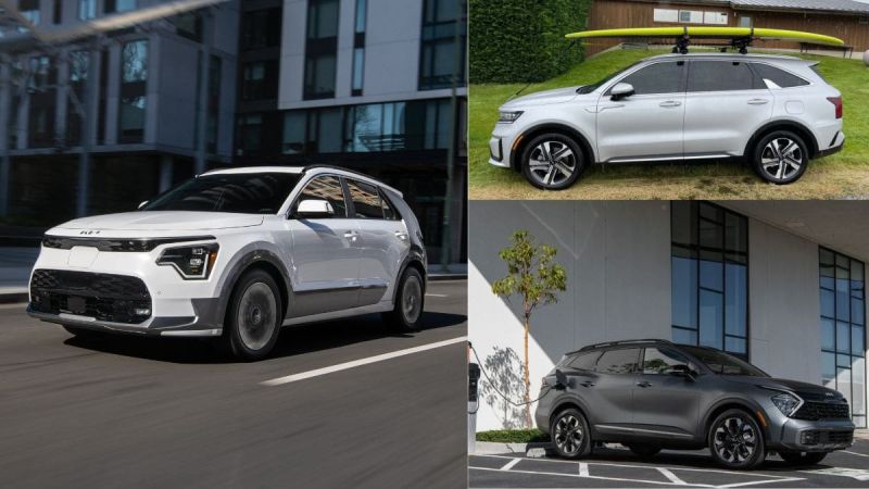 2023 Kia Niro, 2022 Kia Sorento PHEV, 2023 Kia Sportage PHEV