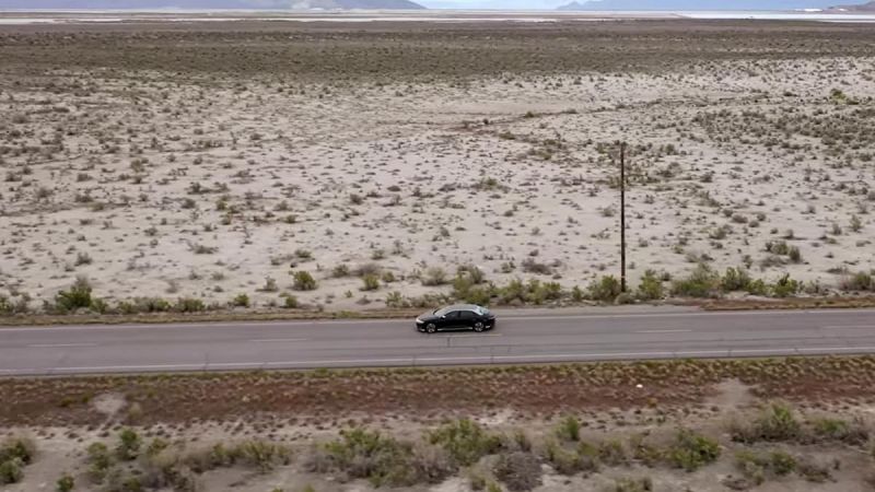 Image showing the Lucid Air Dream Edition during the hypermiling record set by The Kilowatts