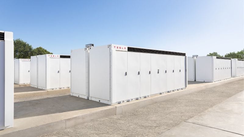 Tesla Megapack, courtesy of Tesla Inc.