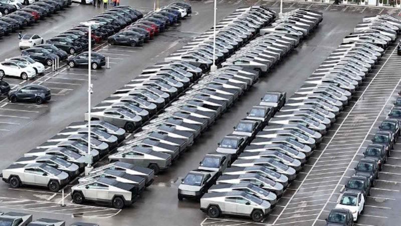 Tesla Cybertruck Production Hits New Heights at Giga Texas: The Most Cybertrucks Ever Seen In the Giga Texas Parking Lot - Run Rate Likely Well Over 100 Per Day