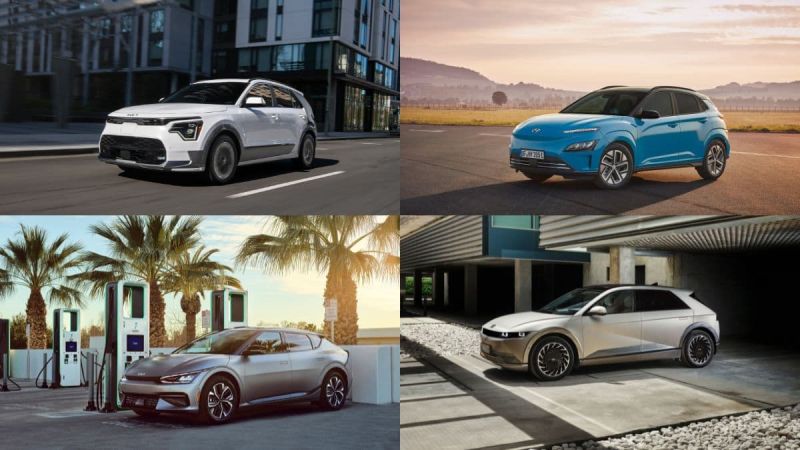 Kia Niro EV, Kia EV6, Hyundai Kona EV, Hyundai Ioniq 5