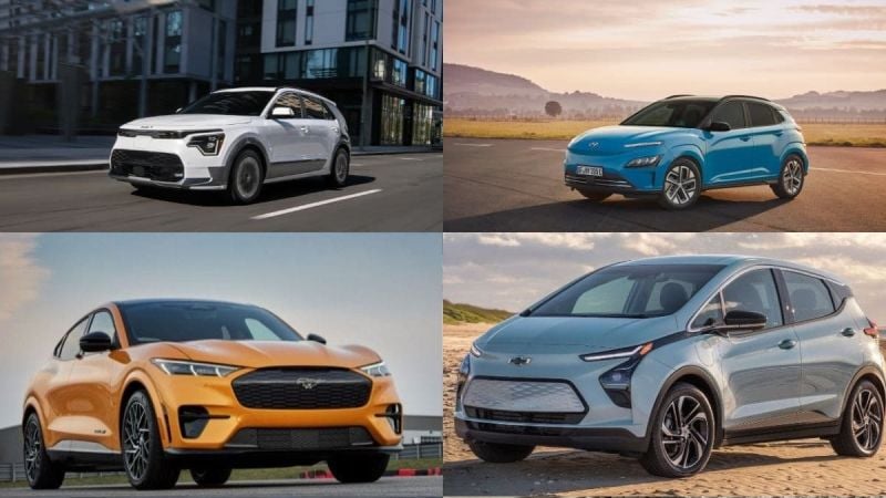 Kia Niro, Ford Mustang Mach-E, Chevy Bolt, Hyundai Kona EVs