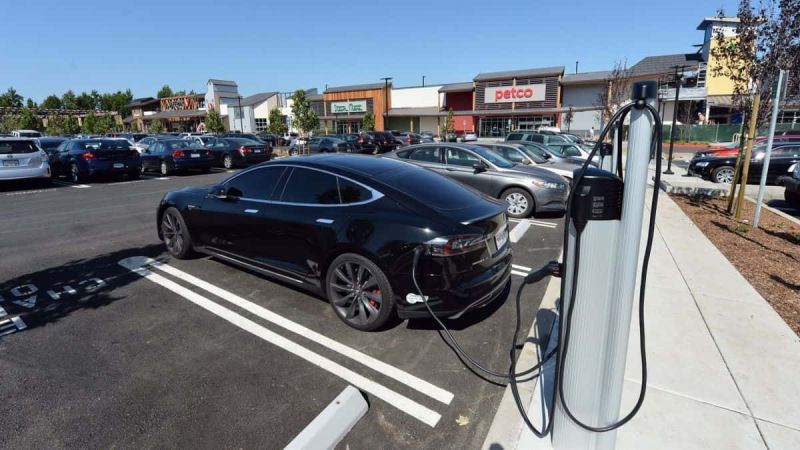 Parked Tesla