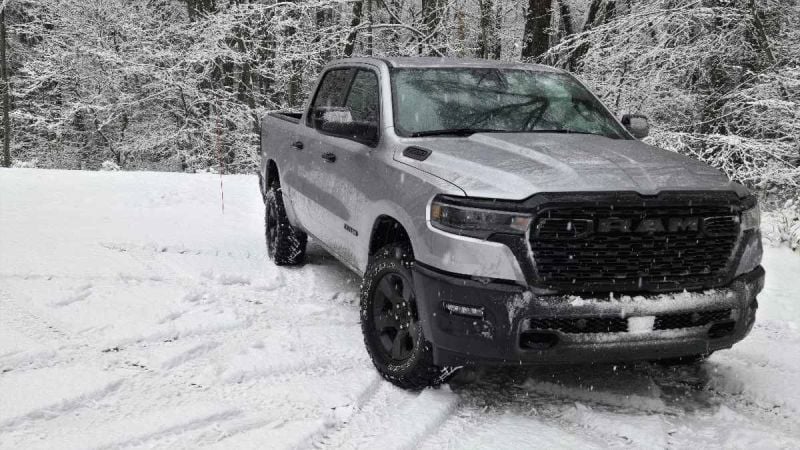 2026 Ram 1500 Warlock is shown in a snowy backdrop