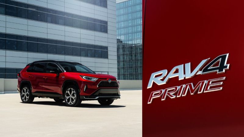 Red Toyota Rav 4 Prime