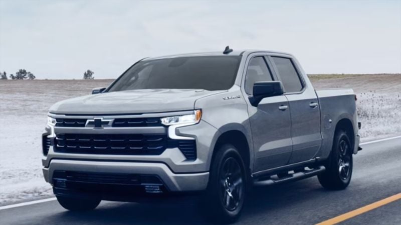 A Chevy Silverado looks rugged in a tundra landscape in winter