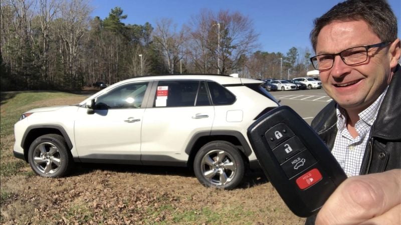 2020 Toyota RAV4 Limited Hybrid Blizzard Pearl profile smart key