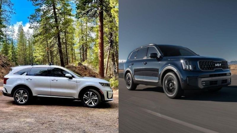 2022 Kia Sorento PHEV and Telluride models side by side