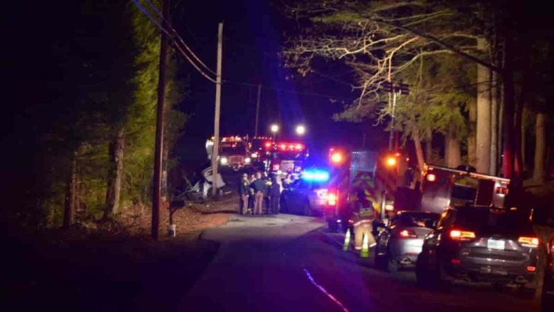 Tesla Crash Site Involving Police Vehicles