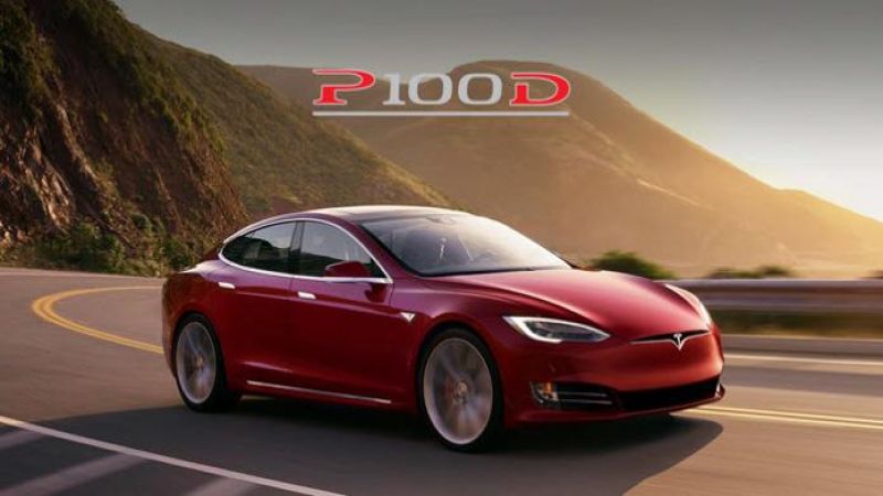 Red Tesla Model S 100D