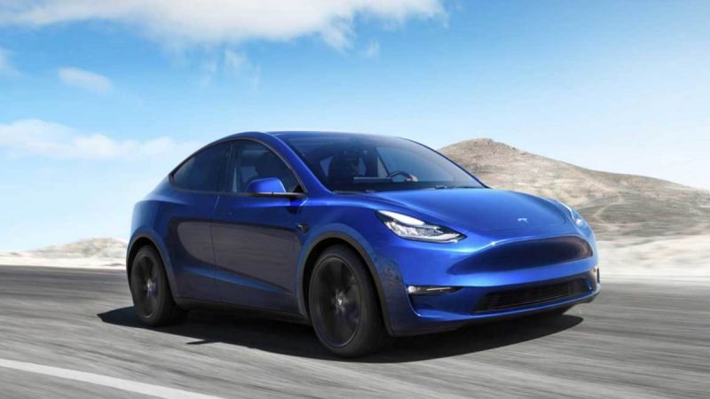 Tesla Model Y driving