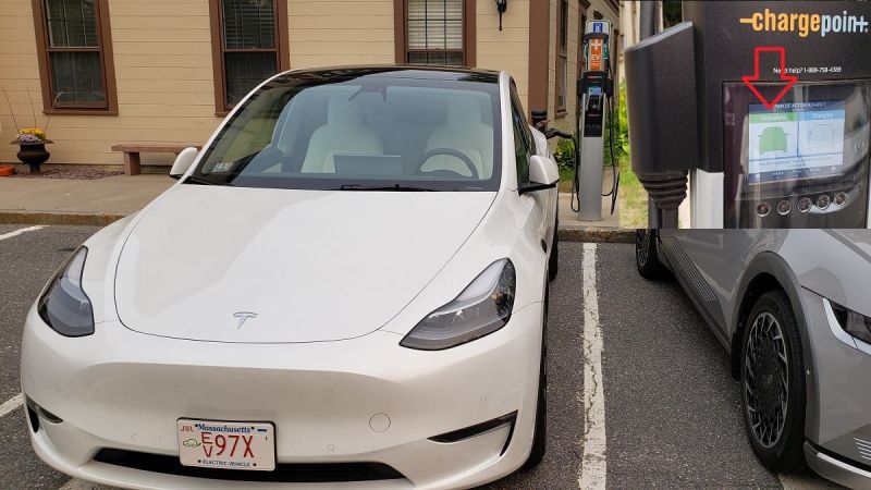 Image of Tesla parked not charging by John Goreham