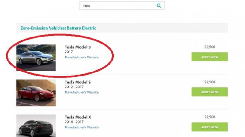 Tesla Model 3 cost in CA 25,000