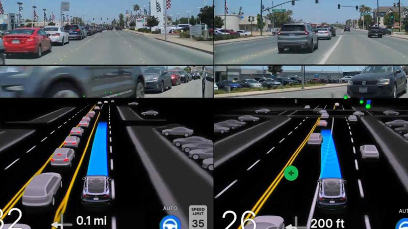 Tesla FSD Casually Sneaks To The Front Of A Huge Left Turn Queue: Very Human Like