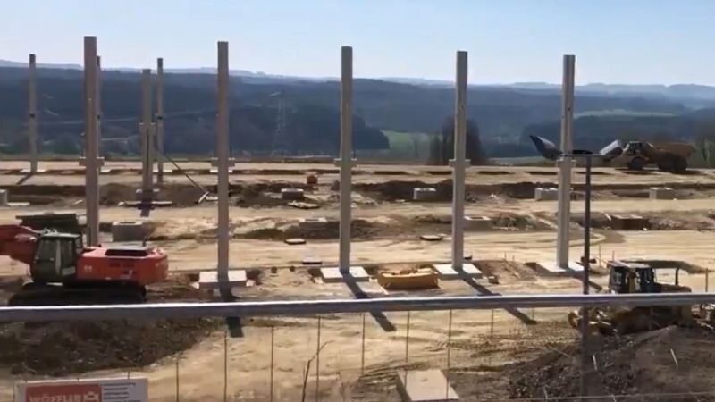 Tesla Grohmann Engineering plant producing battery production automated equipment