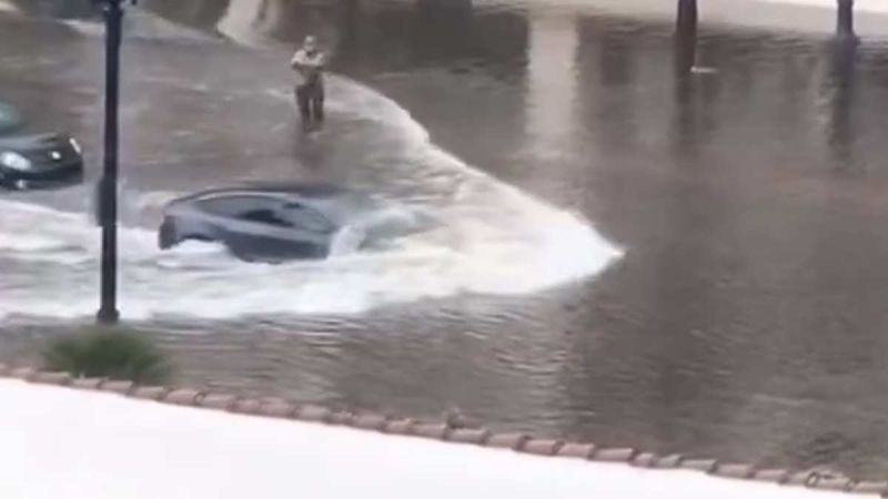 Tesla Model 3 Seen Successfully Traversing Extreme Flooding In San Diego
