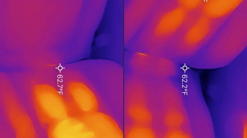 Infrared thermal analysis showing vehicle temperature distribution