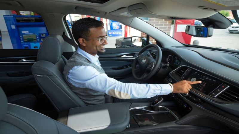 Buick driver demonstrates how new speed pass works