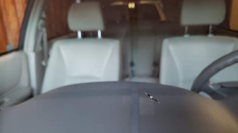 Windshield chip image by John Goreham