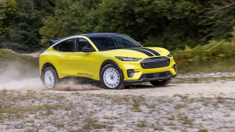 Yellow Ford Mustang Mach-E