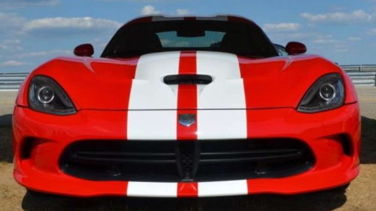 The 2013 SRT Viper in red with white stripes