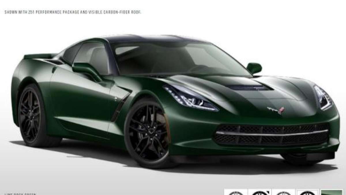 The 2014 Chevrolet Corvette Stingray in Lime Rock Green