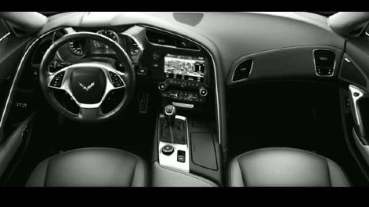 A screenshot from the 2014 Corvette Stingray interior video