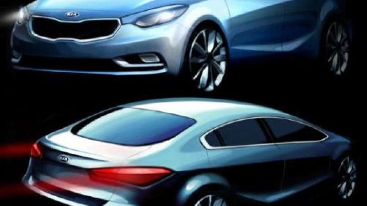 The first official sketches of the 2014 Kia Forte sedan