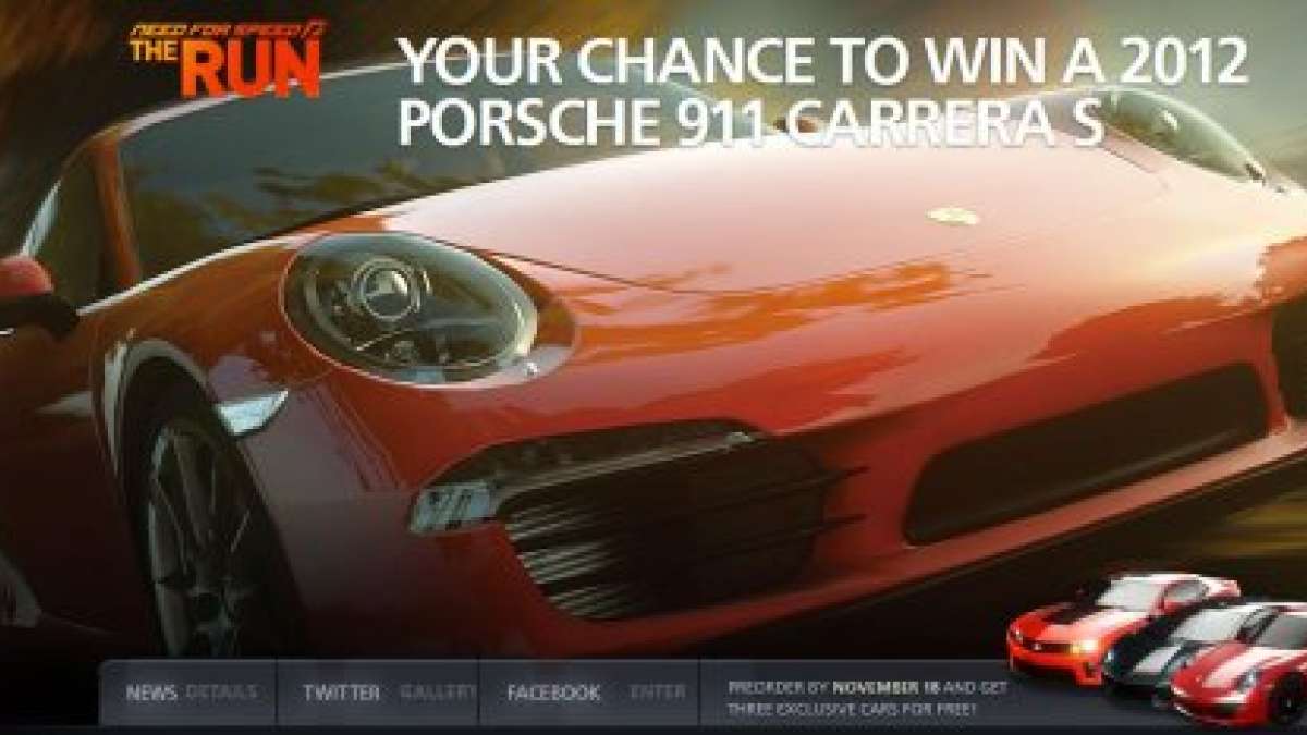 Screenshot from NFS: The Run website
