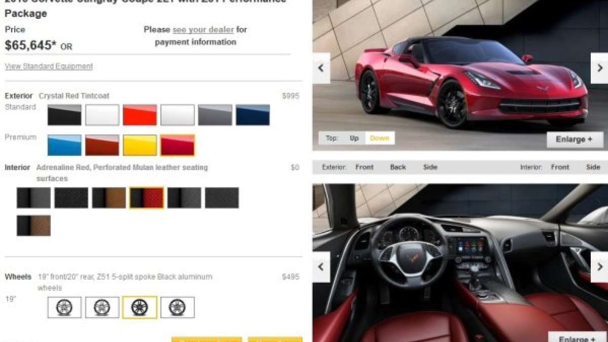 2015 corvette build page