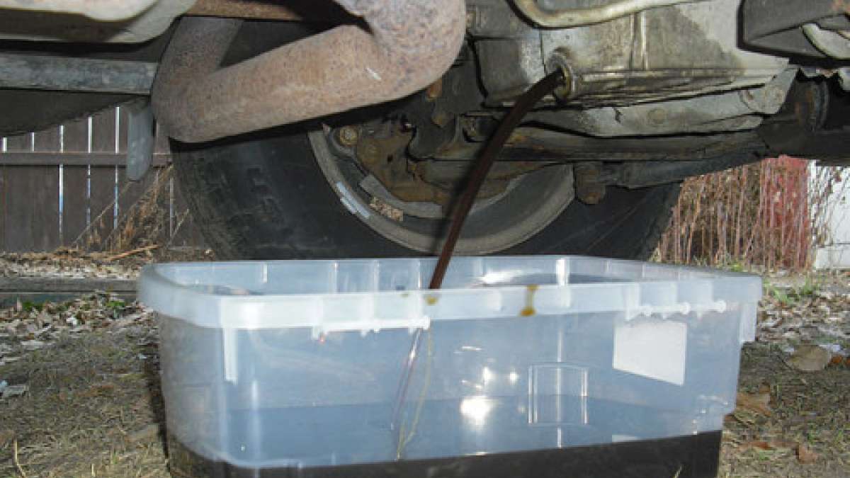 Oil draining from car
