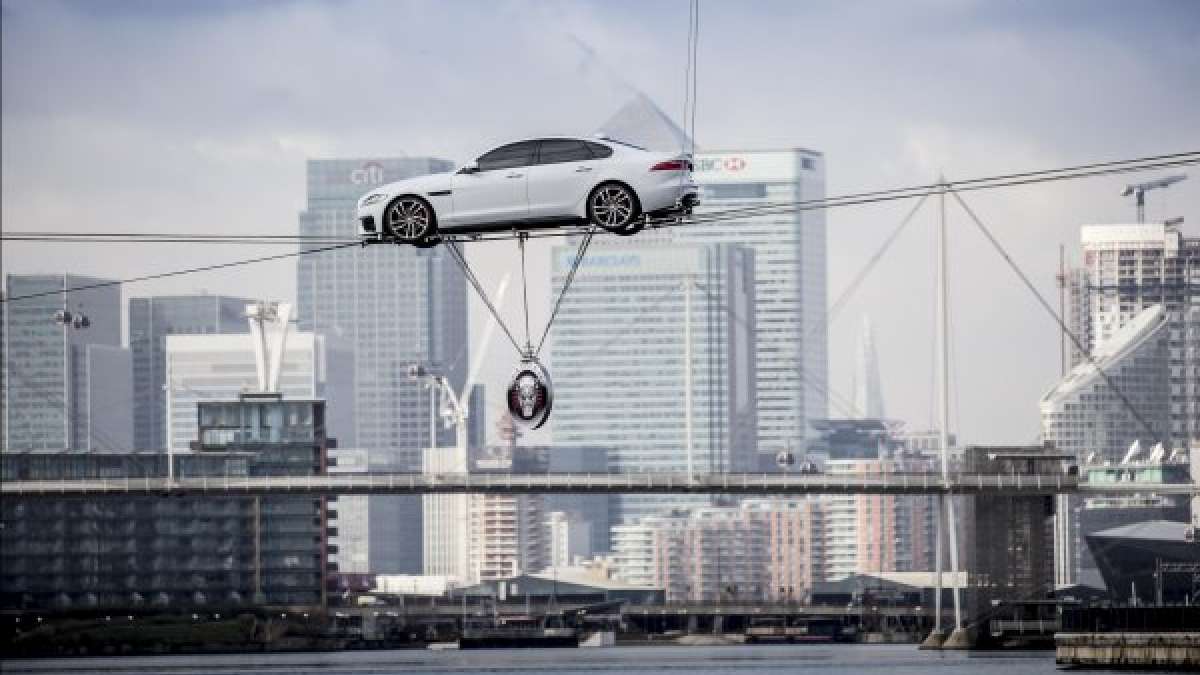Jaguar XF on the high wire