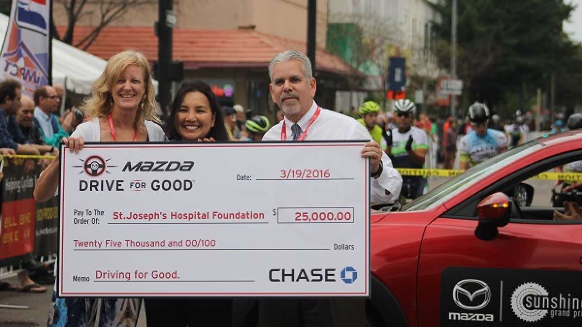Mazda Drive For Good Brings Big Check to the Sunshine Grand Prix
