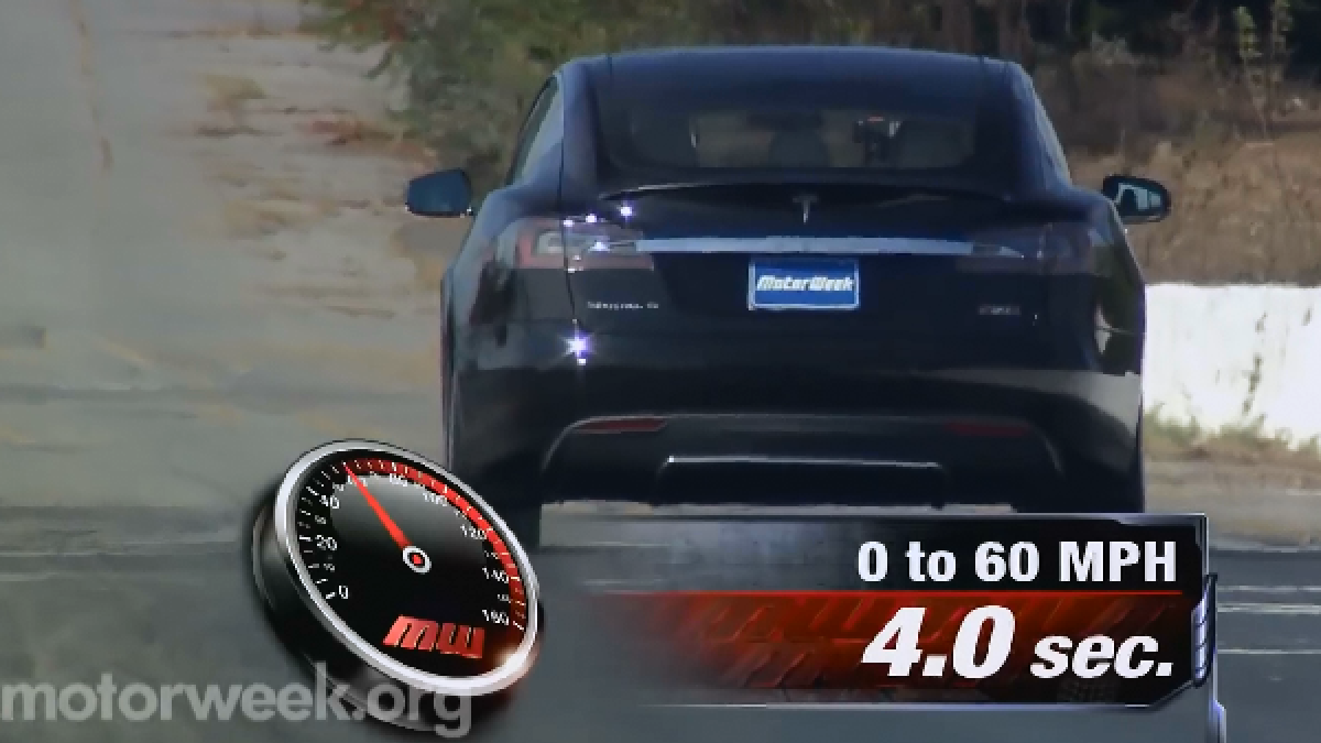 Motorweek's 2016 Tesla Model S P90D Test Says 0-60 MPH Takes 4 Seconds