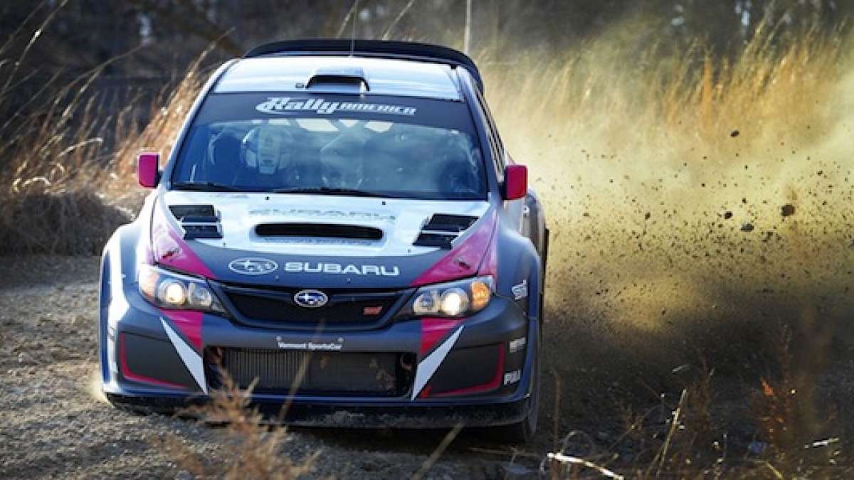 Pastrana seen testing Subaru WRX STI for Rally in the 100 Acre Wood