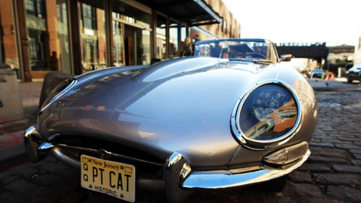 NEW YORK, NY - APRIL 04: A 1961 Series 1 E-Type on display at STK for Jaguar's C