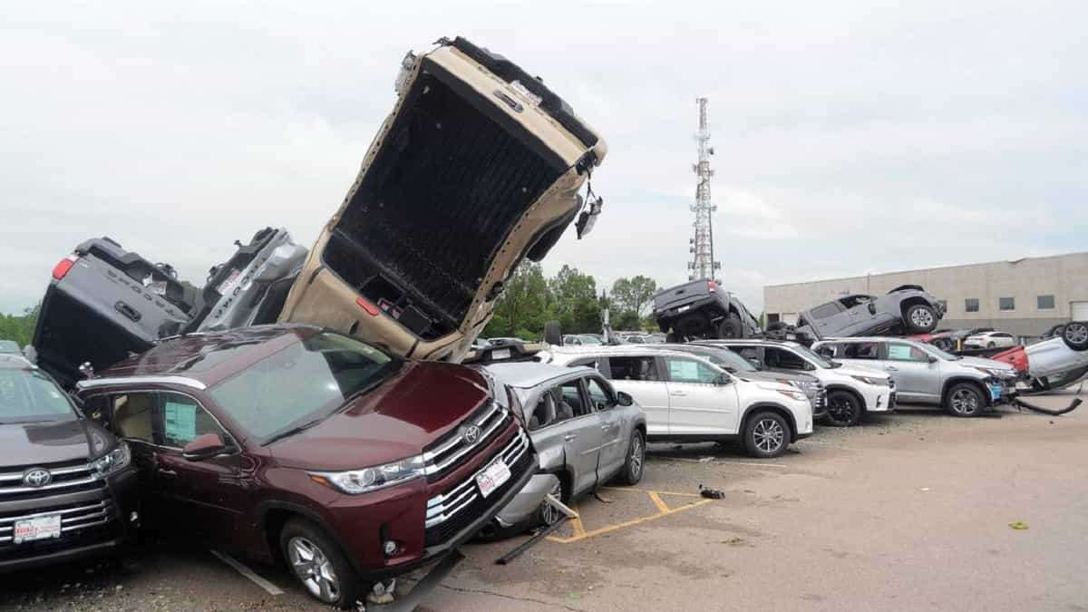 2019 Toyota Tacoma TRD Sport gone vertical after tornado