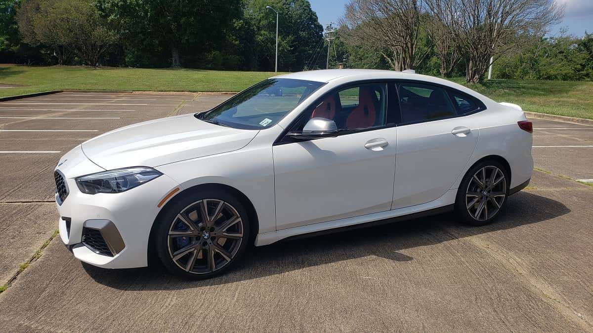 2020 BMW M235i xDrive Gran Coupe white color side view