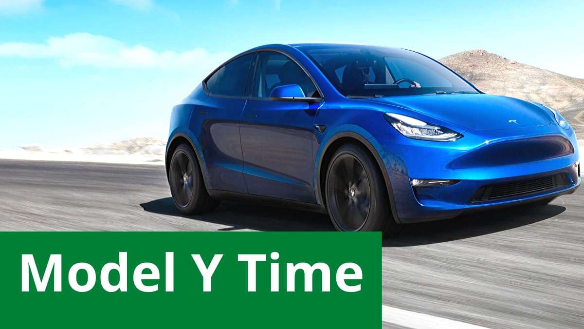 Blue Tesla Model Y 2020