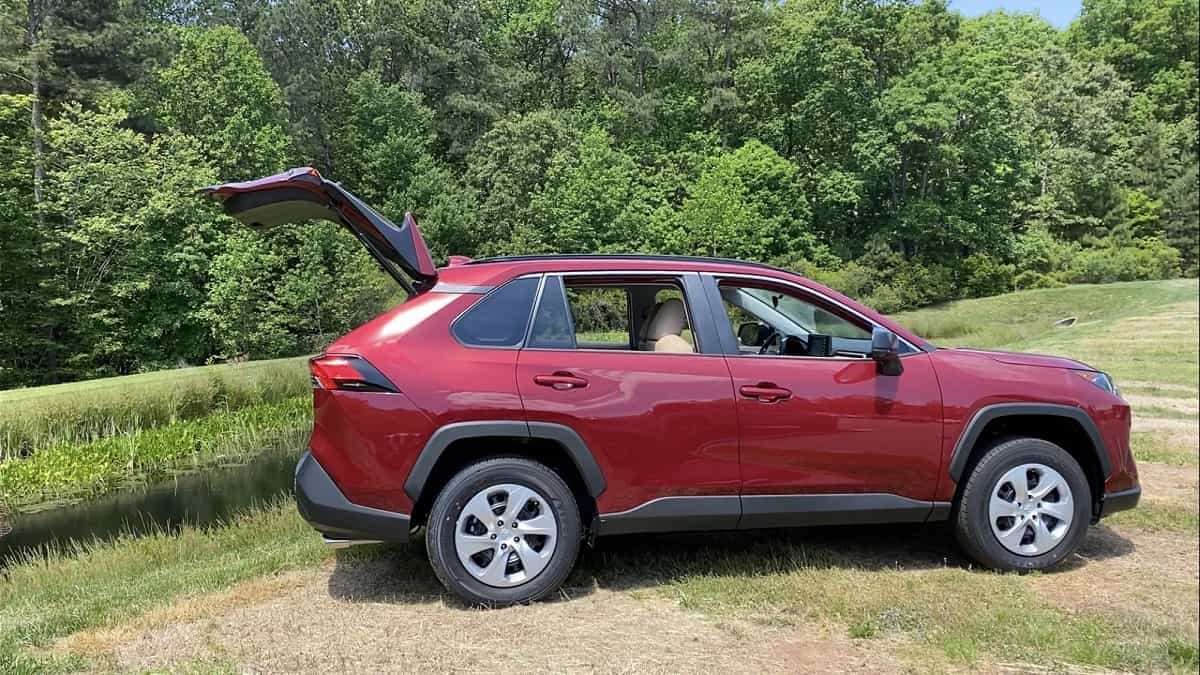 2020 Toyota RAV4 LE Ruby Flare Pearl color profile view