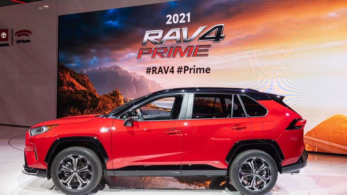 2021 Toyota RAV4 Prime Supersonic Red profile view